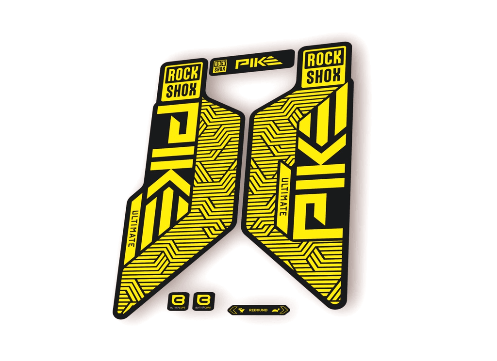 Rock Shox PIKE ULTIMATE 2025 Flight Attendant Bike Cycling Decal Sticker Yellow - 1