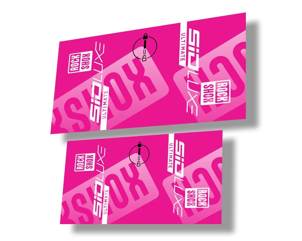 Rock Shox 2021 SID LUXE ULTIMATE Rear Shock Decal Sticker Pink - 1