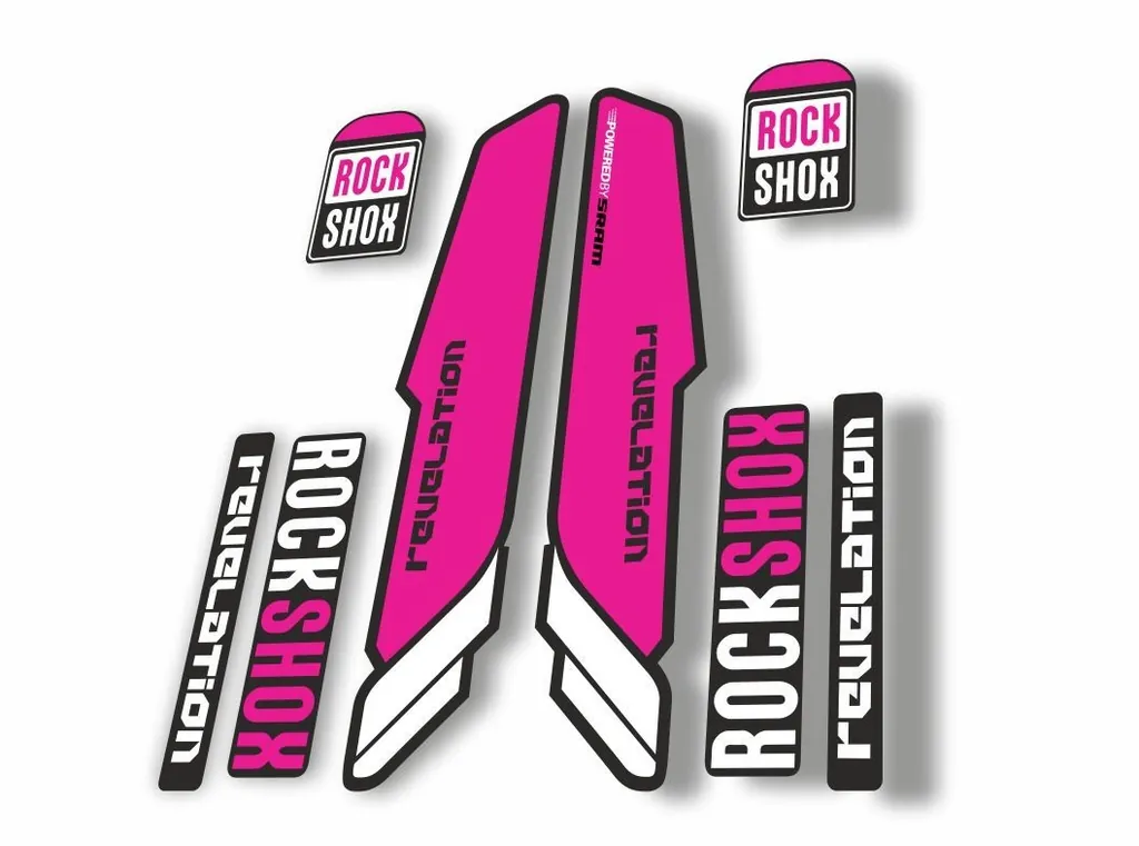 Rock Shox REVELATION 2013 Mountain Bike Cycling Decal Kit Sticker Pink - 1