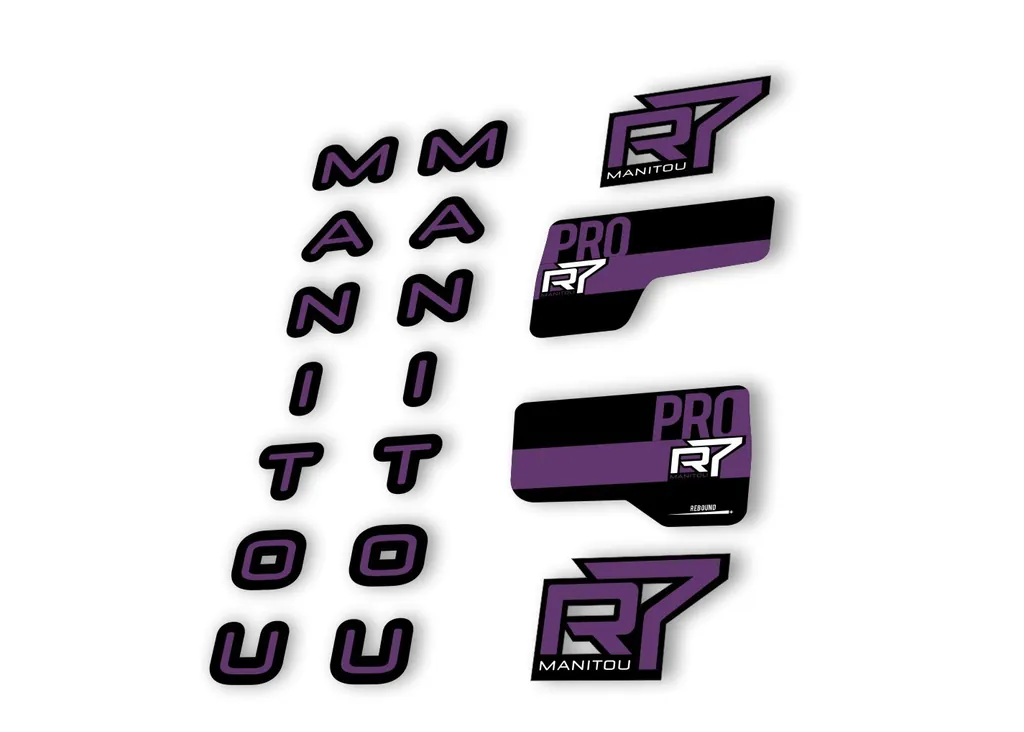 Manitou R7 Pro 2020 Fork Suspension Decal Kit Sticker Set Purple - 1