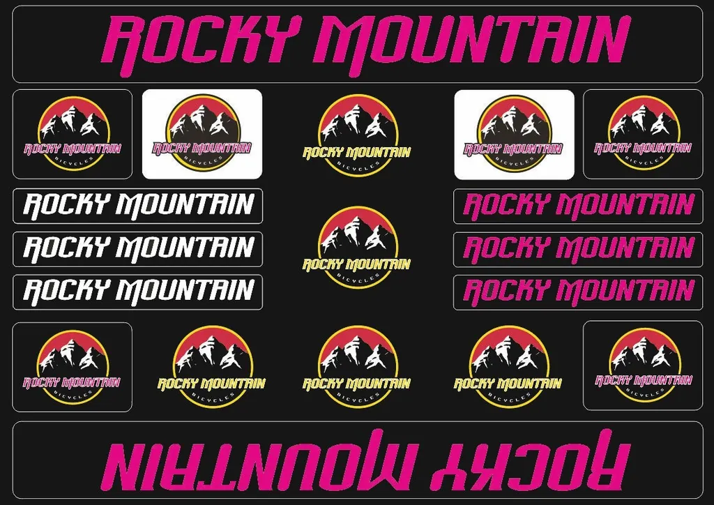 Bicycle Vinyl Stickers – Compatible with Rocky Mountain Bikes – Pink - 1