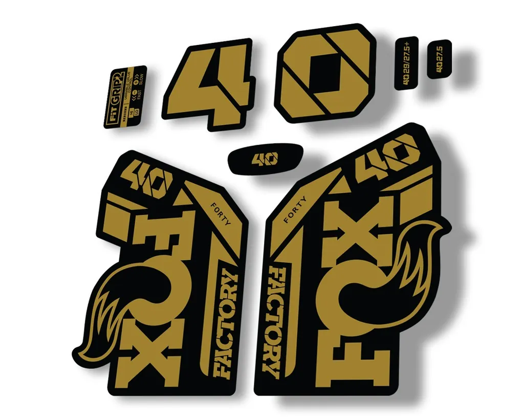 FOX 40 2021 Factory Forks Suspension Decals Sticker Set Adhesive Gold - 1