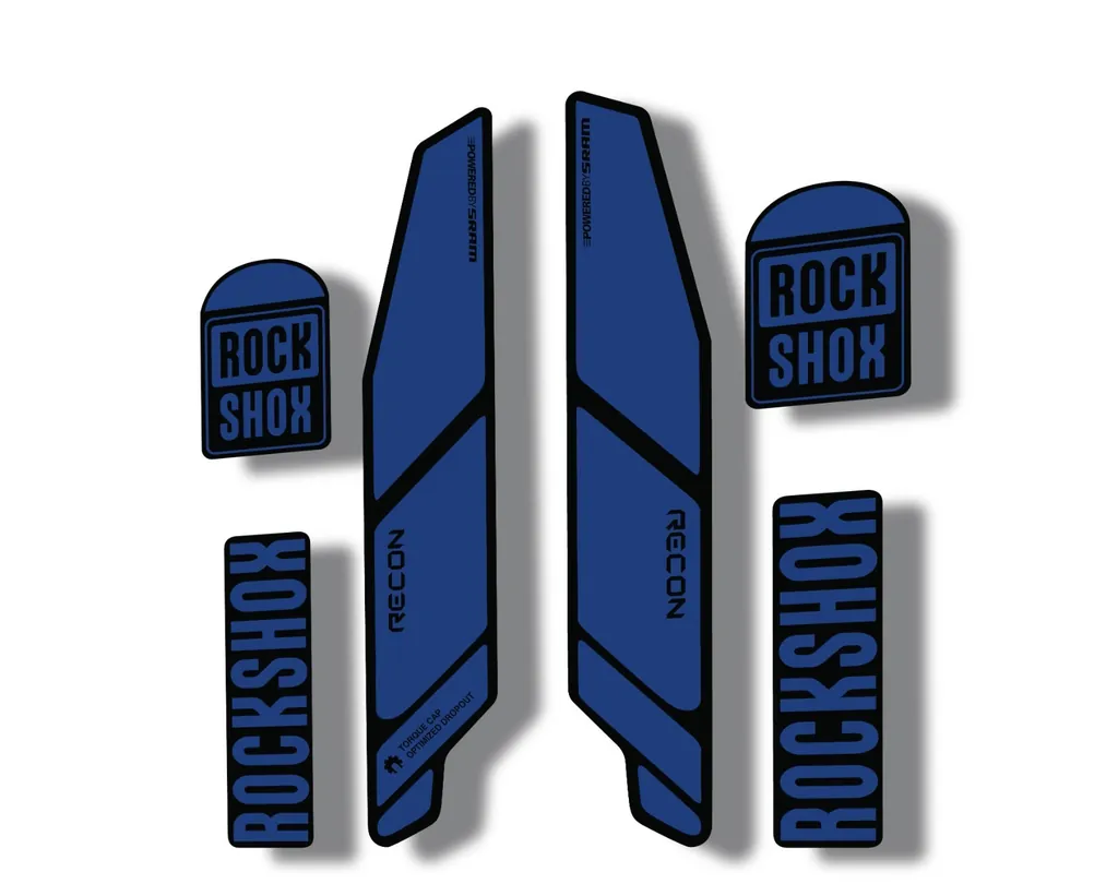 Rock Shox RECON 2014 Mountain Bike Cycling Decal Kit Sticker Adhesive Dark Blue - 1