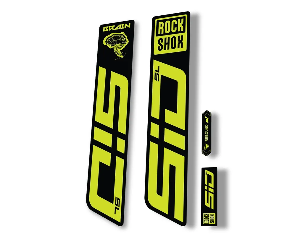 Rock Shox SID SL Brain 2021 Mountain Bike Cycling Decal Sticker Lime Green - 1