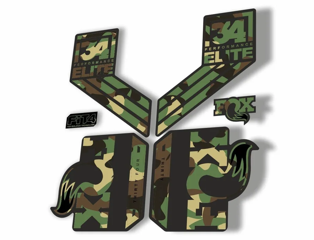 FOX 34 Elite Performance 2017-18 Fork Suspension Factory Decal Sticker Camo - 1
