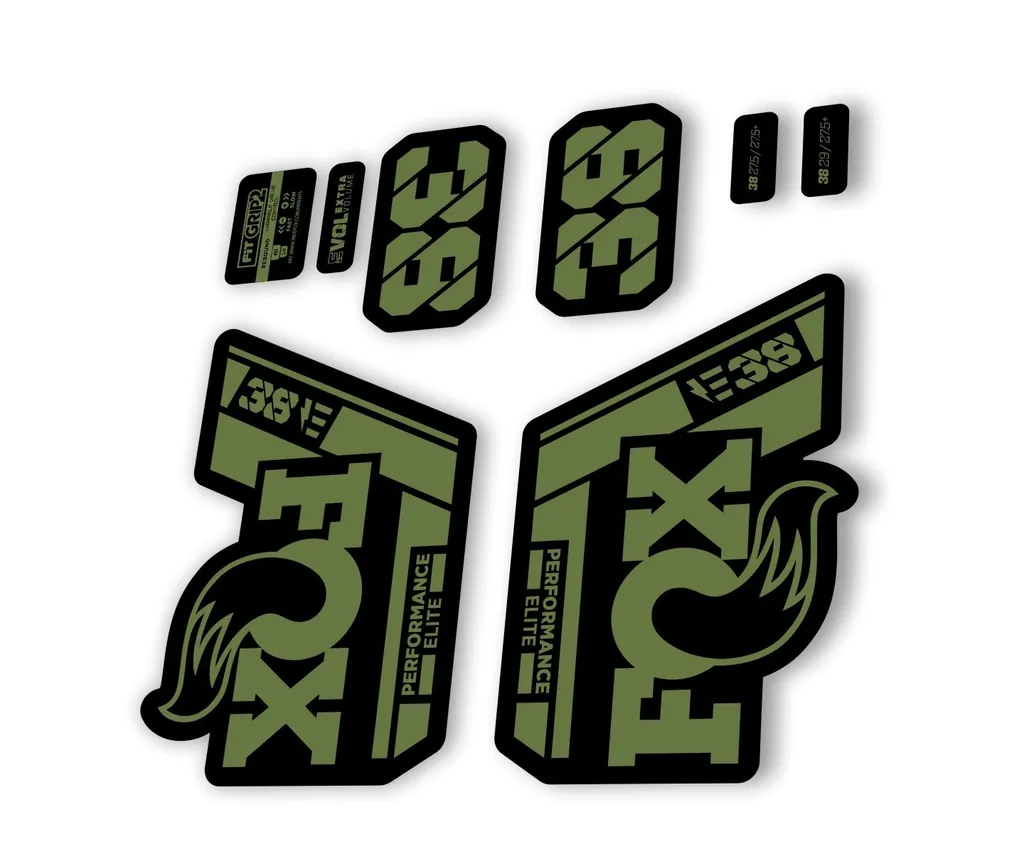 FOX 38 P. Elite E Bike 2021 Forks Suspension Factory Decal Sticker Olive - 1
