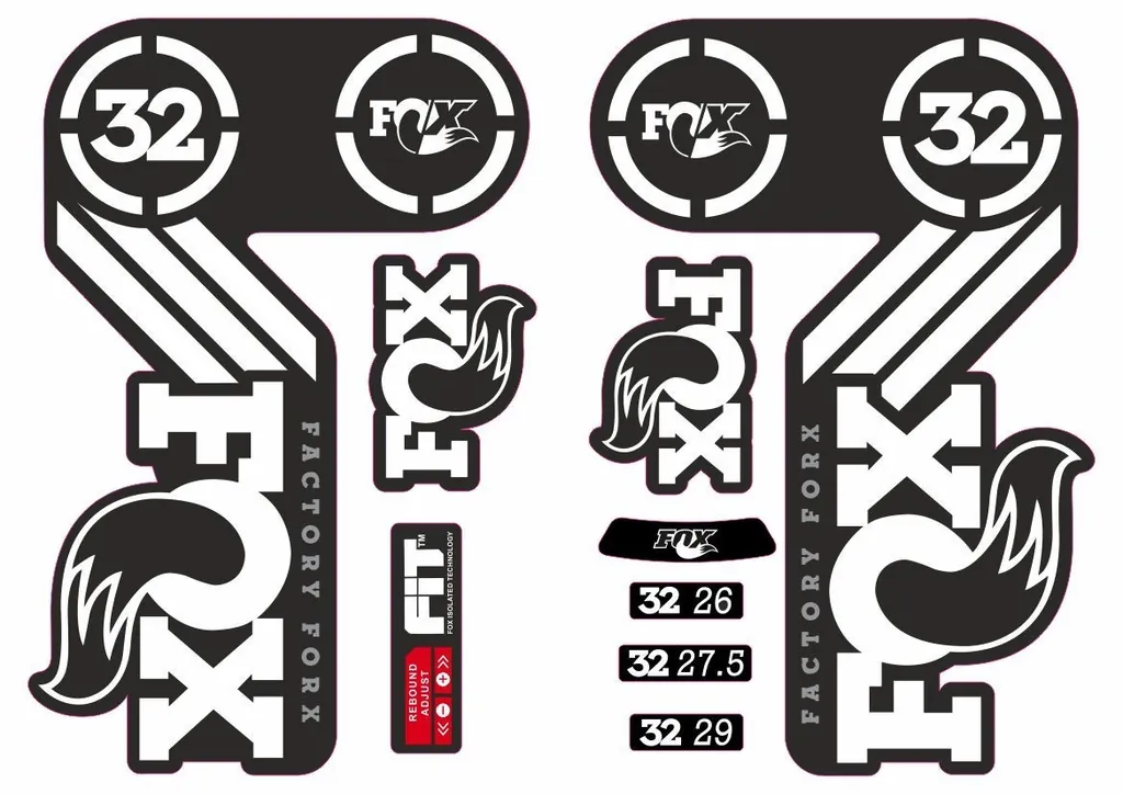 FOX 32 Heritage 2015 Fork Suspension Factory Decal Sticker Adhesive White - 1