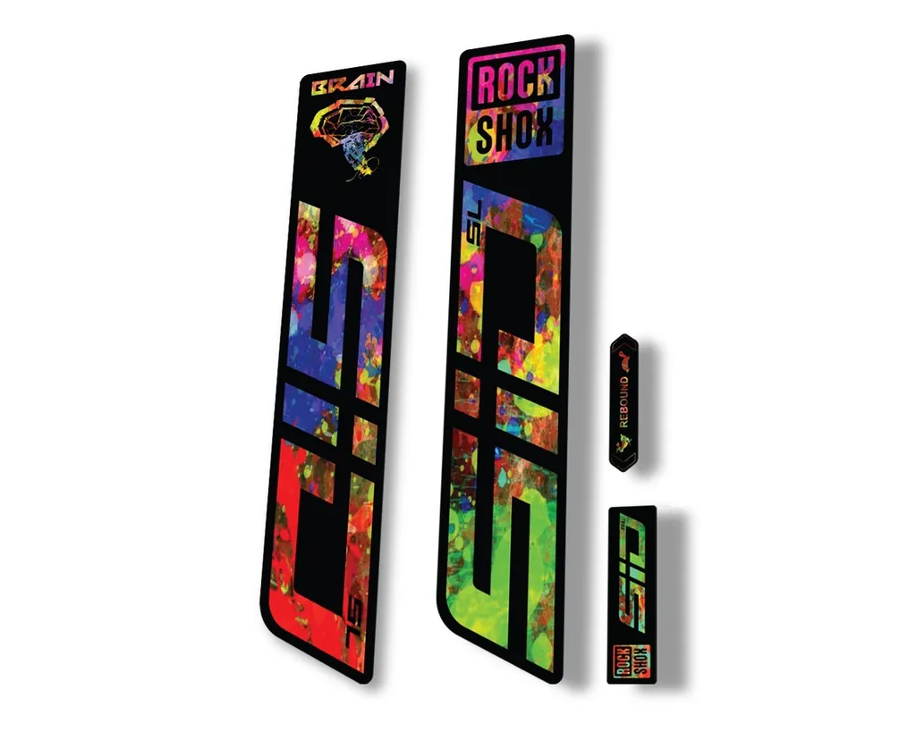 Rock Shox SID SL Brain 2021 Mountain Bike Cycling Decal Sticker Oil Slick - 1