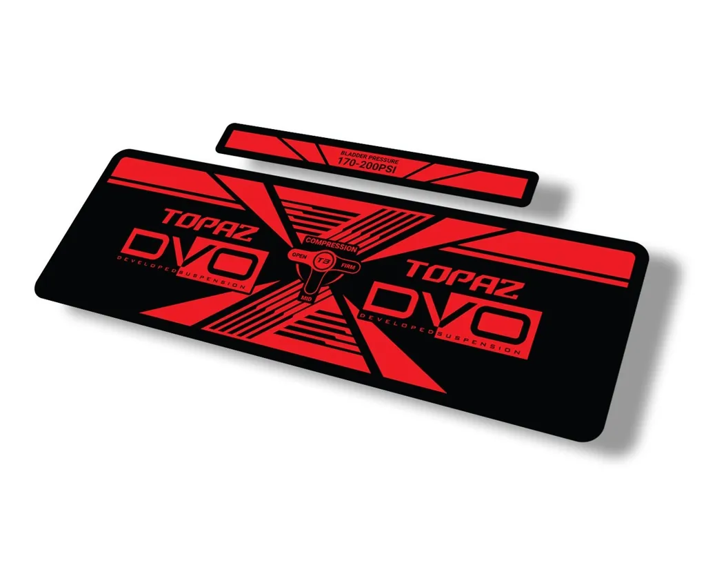 DVO 2020 Topaz AM Rear Shock Suspension Sticker Factory Decal Adhesive Red - 1