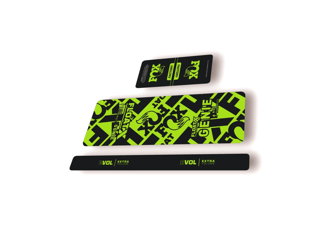 FOX Float X GENIE 2025 Rear Shock Decal Sticker Kit Adhesive Green - 1