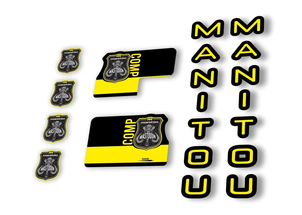 Manitou Mastadon Comp 2020 Fork Suspension Decal Kit Sticker Set Yellow - 1