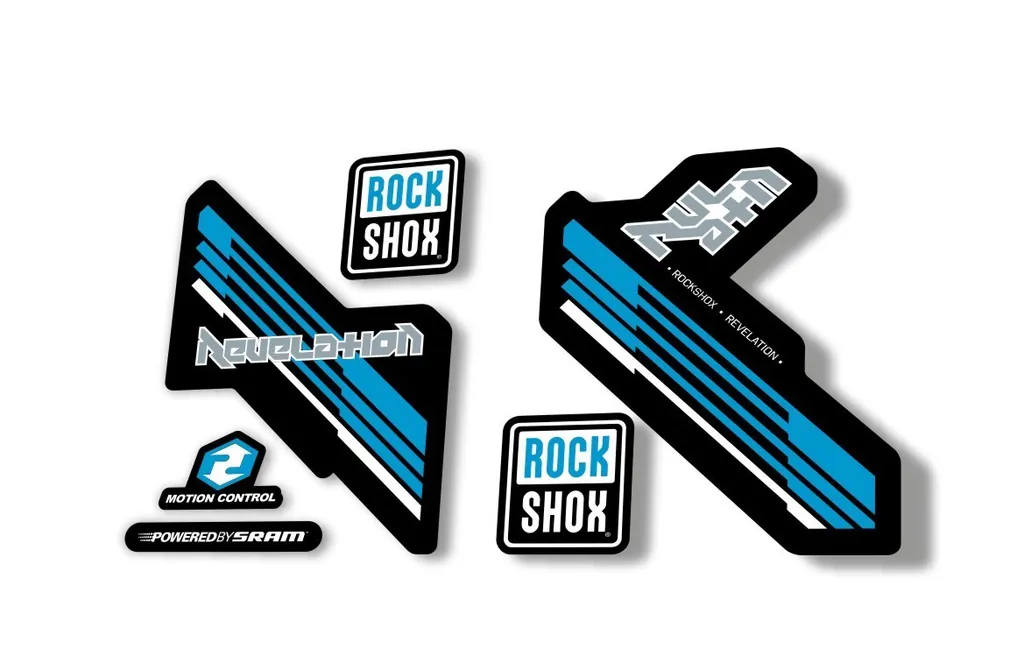 Rock Shox Revelation 2009 Mountain Bike Cycling Decal Kit Sticker Adhesive Blue - 1