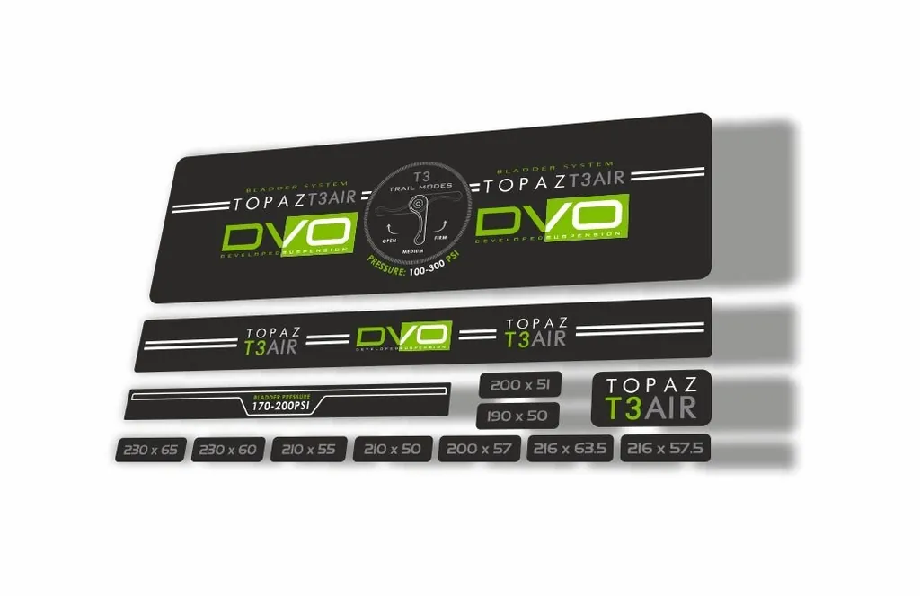 DVO 2016 Topaz T3 Air Rear Shock Suspension Sticker Factory Decal Green 1 - 1