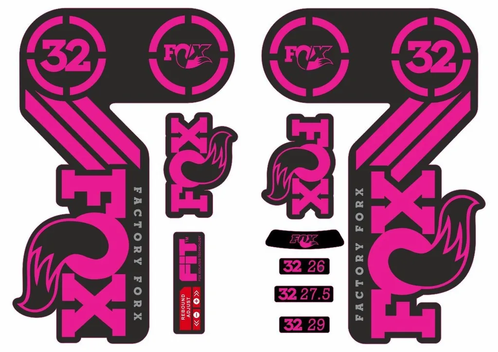 FOX 32 Heritage 2015 Fork Suspension Factory Decal Sticker Adhesive Pink - 1