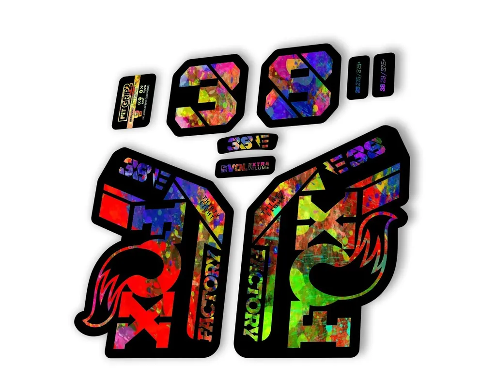 FOX 38 2021 E Bike Forks Suspension Factory Decal Sticker Adhesive Oil Slick - 1