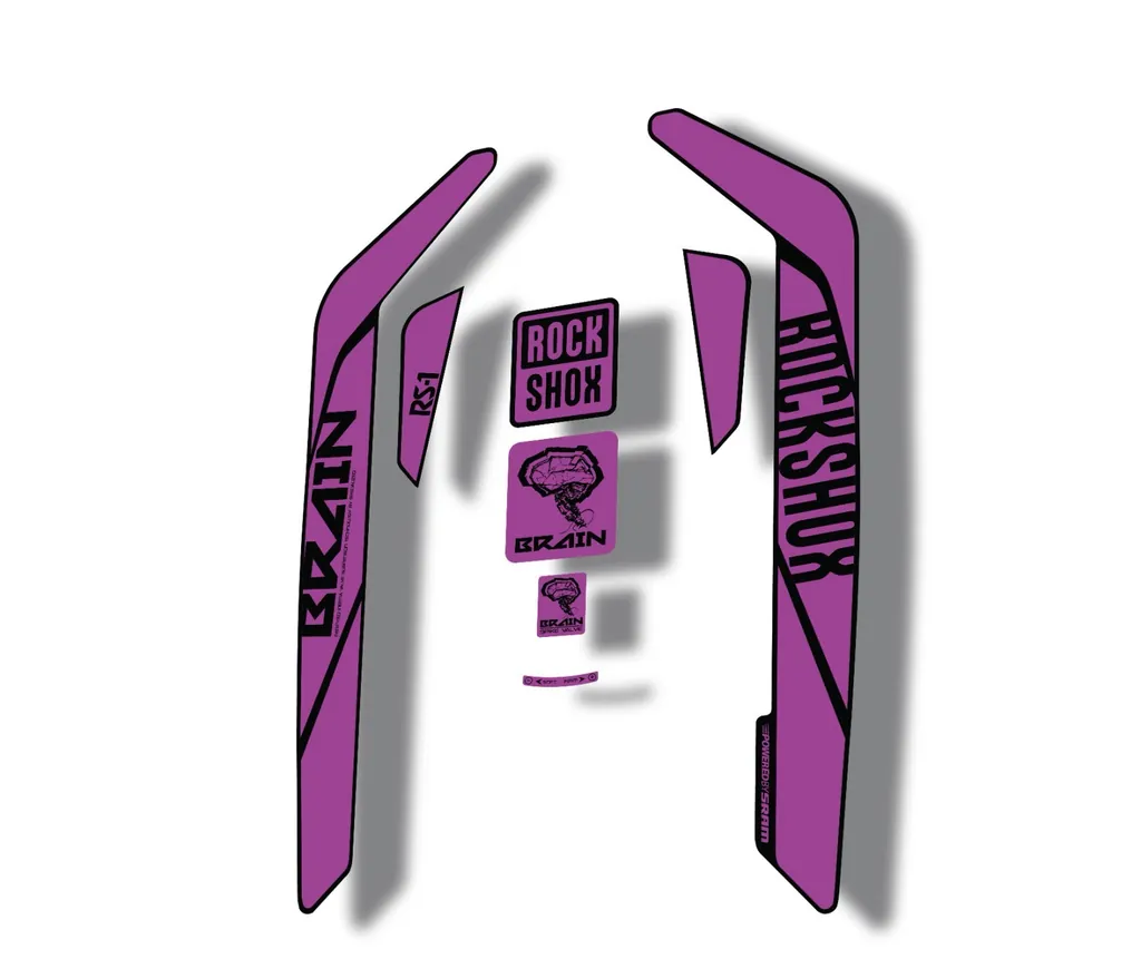 Rock Shox RS-1 Brain 2016-17 Mountain Bike Cycling Decal Sticker Adhesive Purple - 1