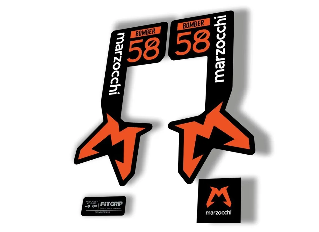 Marzocchi Bomber 58 2025 Suspension Sticker Decal Kit Adhesive Orange - 1