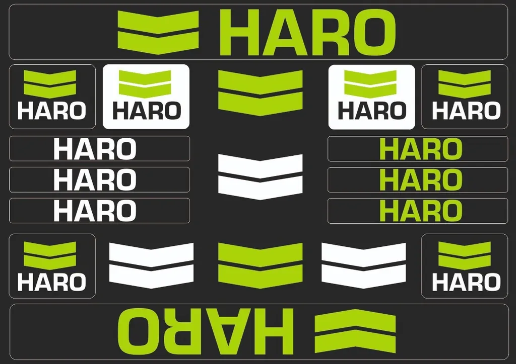 Bicycle Vinyl Frame Stickers – Compatible with HARO Bikes – Green - 1