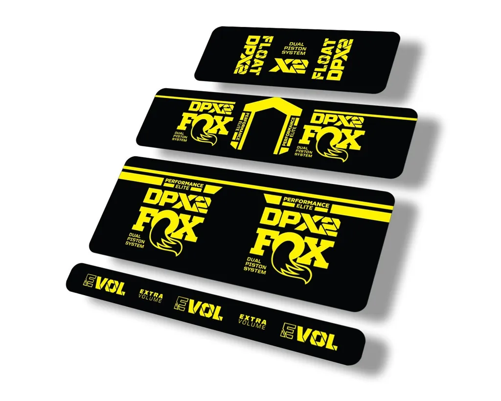 FOX Float DPX2 Performance Elite 2021 Rear Shock Suspension Sticker Decal Yellow - 1