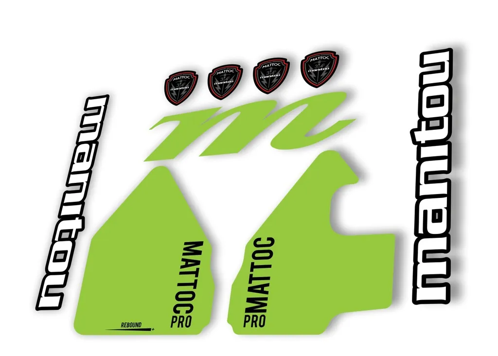 Manitou Mattoc Pro 2017 Fork Suspension Decal Kit Sticker Set Green - 1