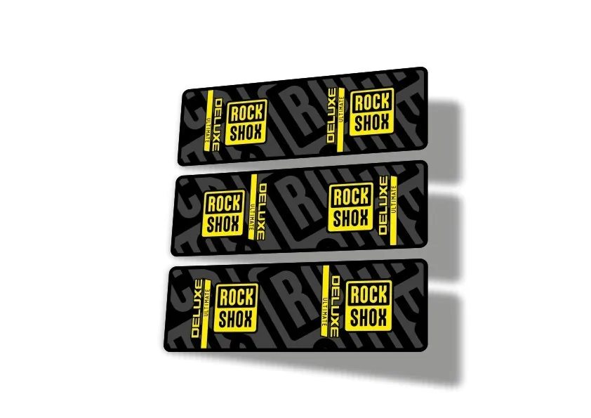 Rock Shox 2023 Deluxe Ultimate Rear Shock Decal Sticker Adhesive Set Yellow - 1
