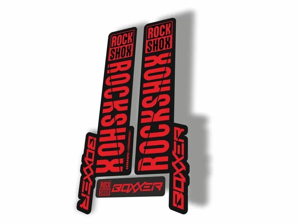 Rock Shox BOXXER 2019 Mountain Bike Cycling Decal Kit Sticker Adhesive Red - 1
