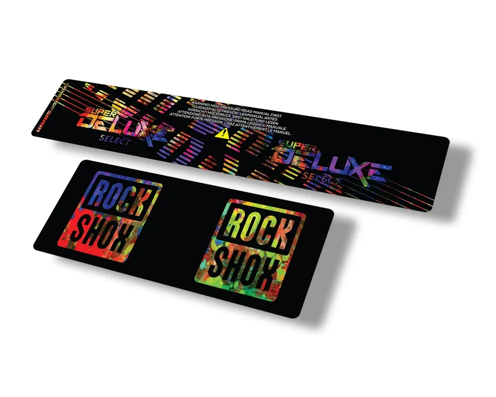 Rock Shox 2021 Super Deluxe Select Rear Shock Decal Sticker Set Oil Slick - 1