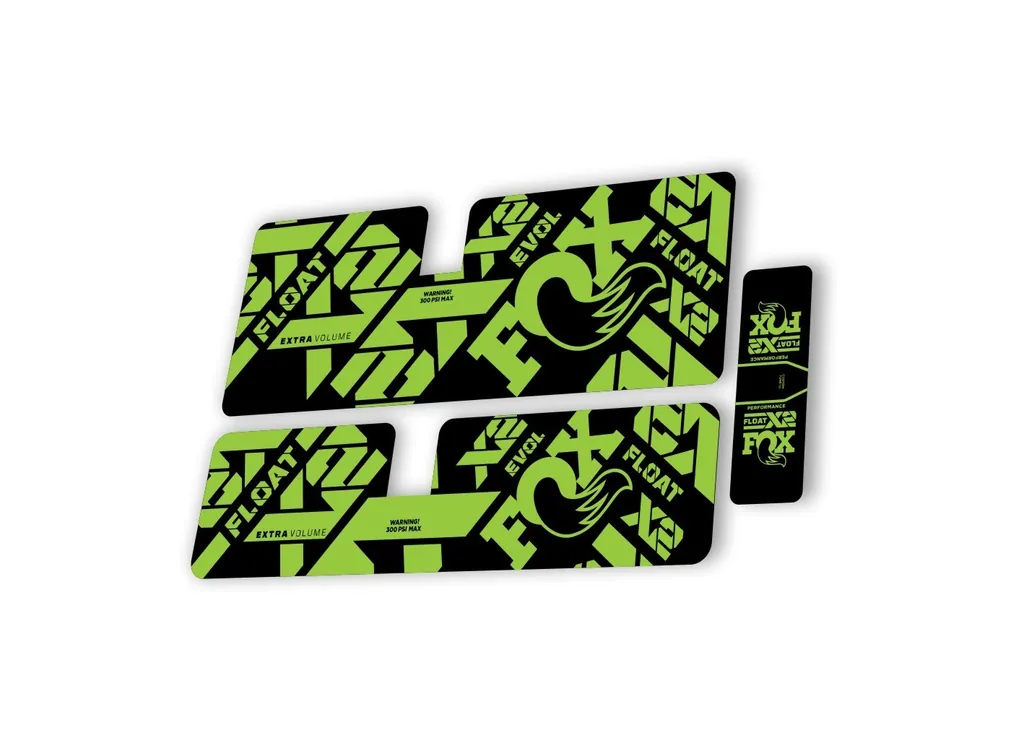 FOX Float X2 Performance 2021 Rear Shock Suspension Sticker Decal Kit Green - 1