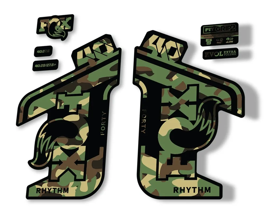 FOX 40 Rhythm 2021 Fork Decals Suspension Sticker Adhesive Camo - 1