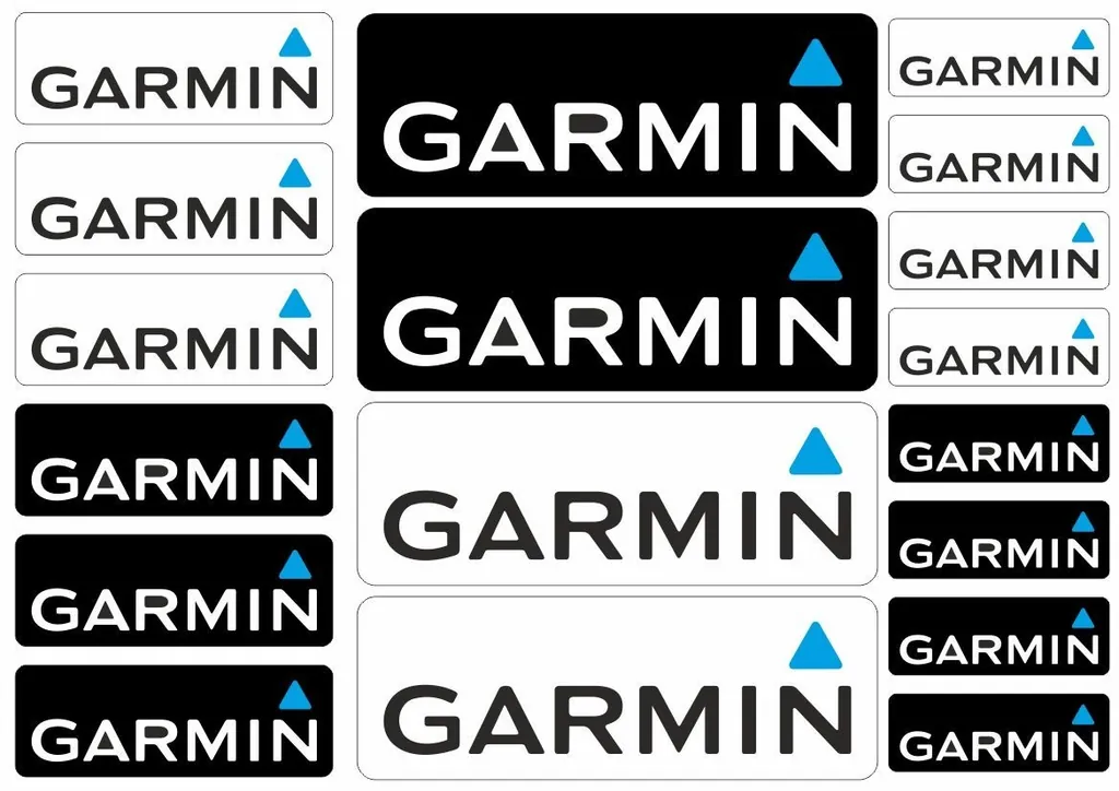 Garmin Decal Sticker Graphic Set Vinyl Logo Adhesive Aufkleber Black White 18Pcs - 1
