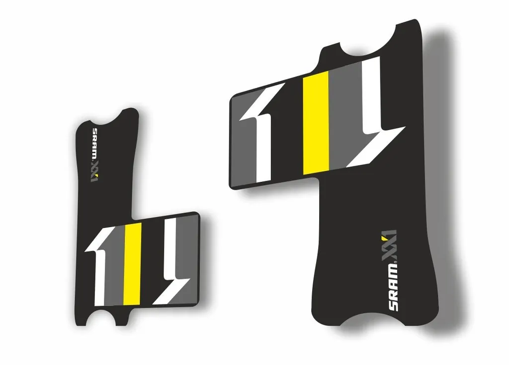 Crank Set Stickers Decals MTB SRAM XX1 Mountain Bike Bicycle Adhesive 2Pc Yellow - 1