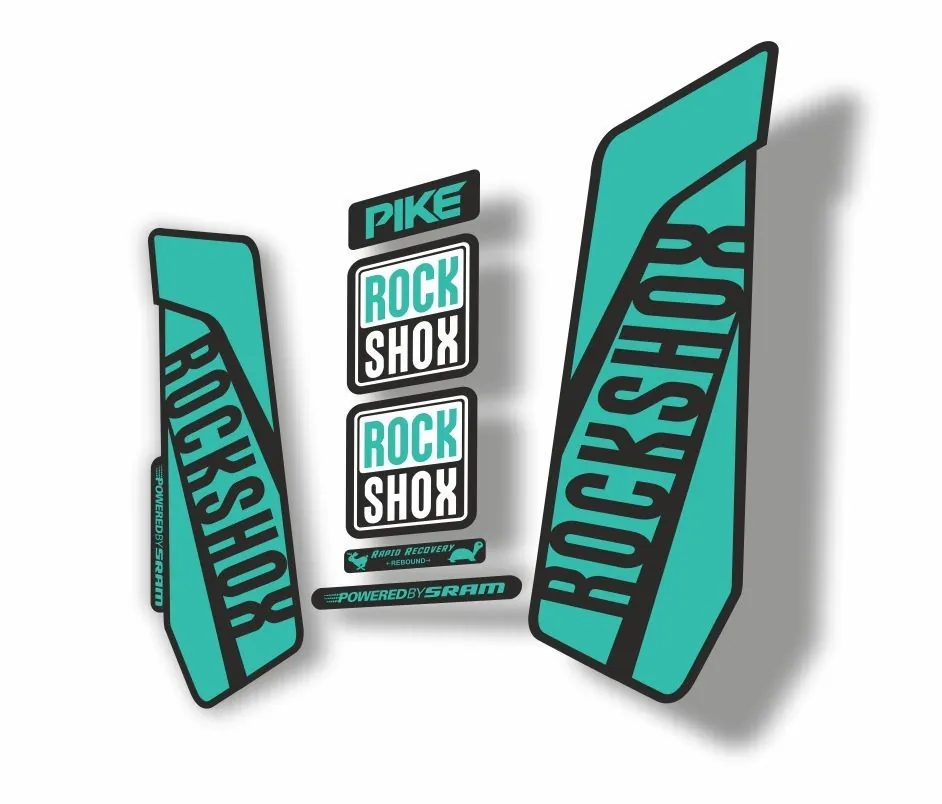 Rock Shox Pike 2016 Mountain Bike Cycling Decal Kit Sticker Adhesive Dolphin - 1