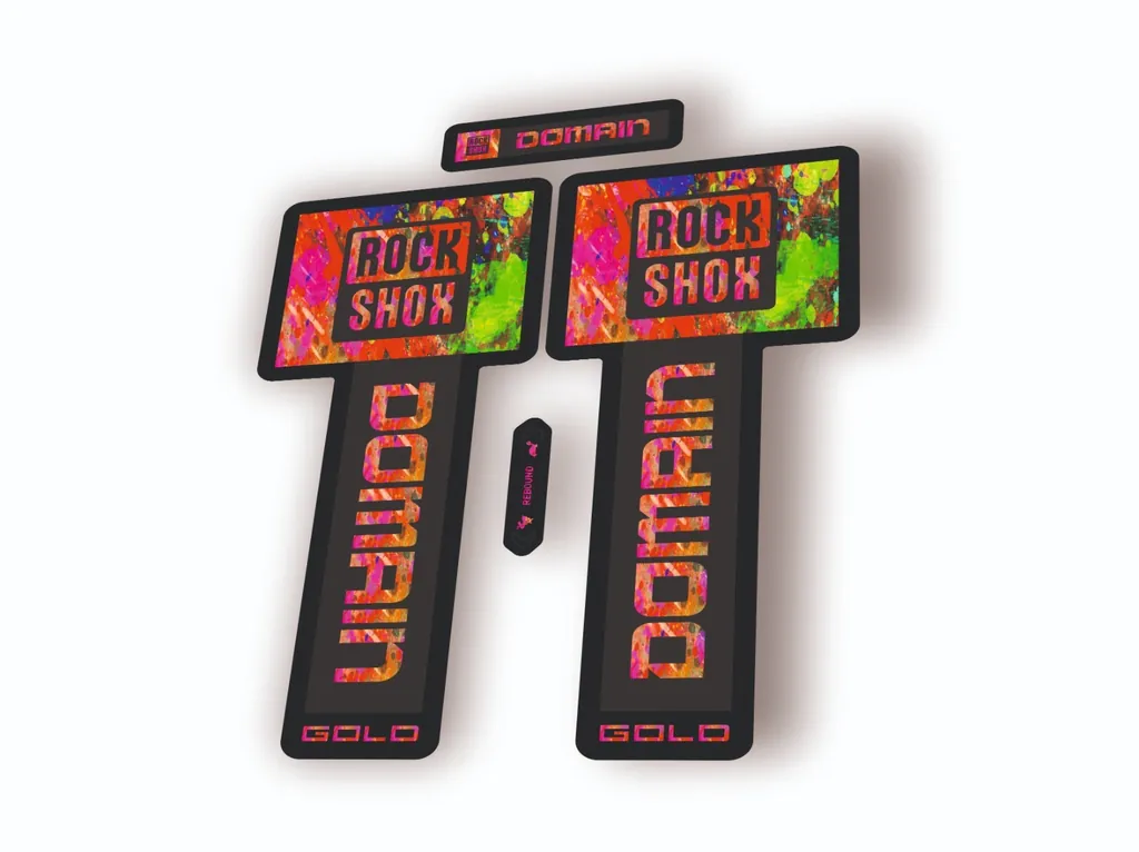 Rock Shox Domain Gold 2025 Fork Decal Mountain Bike Cycling Sticker Oil Slick - 1