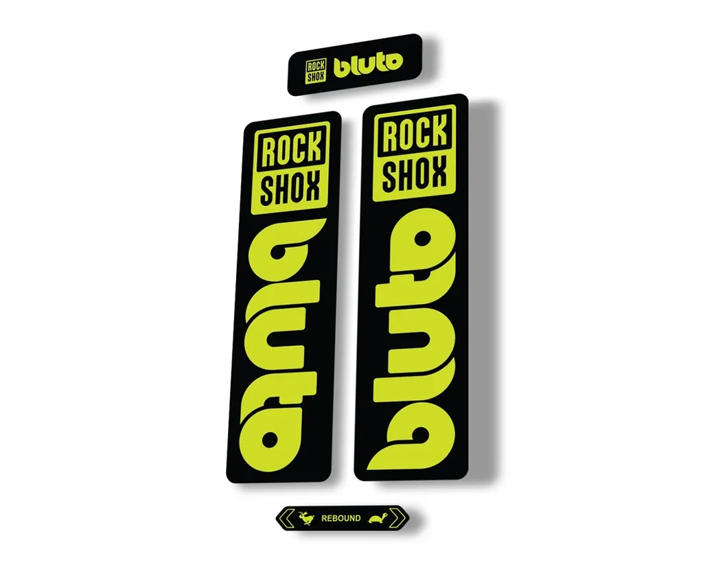 Rock Shox BLUTO 2021 Mountain Bike Cycling Decal Kit Sticker Adhesive Lime Green - 1