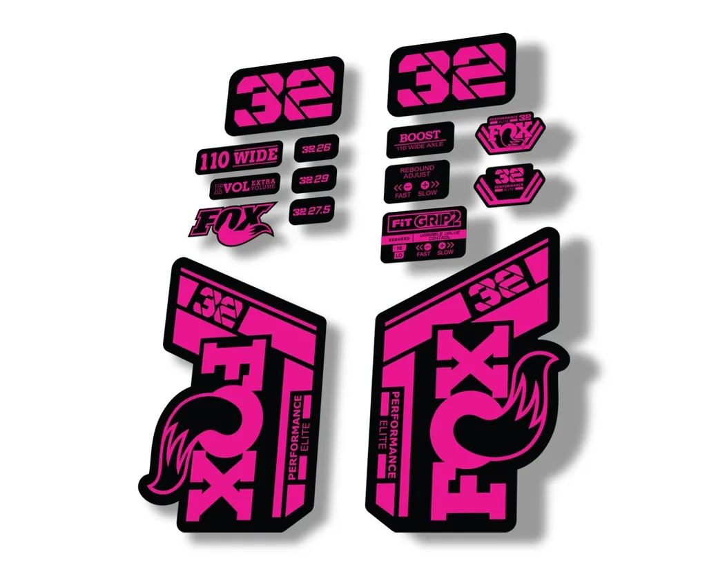 FOX 32 Performance Elite 2021 Factory Fork Decals Suspension Sticker Pink - 1