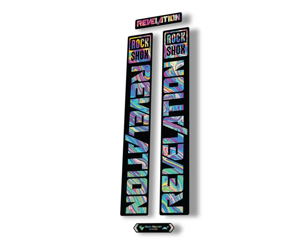 Rock Shox REVELATION 2021 Fork Decal Mountain Bike Sticker Adhesive Oil Slick 1 - 1