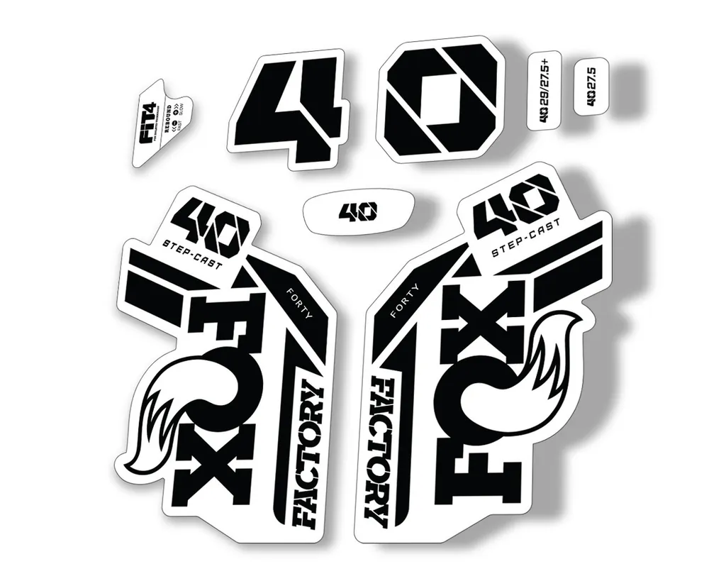 FOX 40 Step Cast SC 2021 Factory Fork Decals Suspension Sticker Adhesive Black - 1