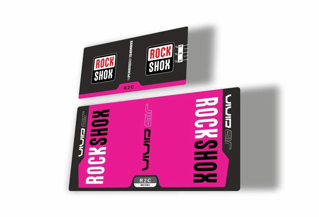 Rock Shox Vivid Air R2C 2015 Rear Shock MTB Decal Sticker Adhesive Pink - 1
