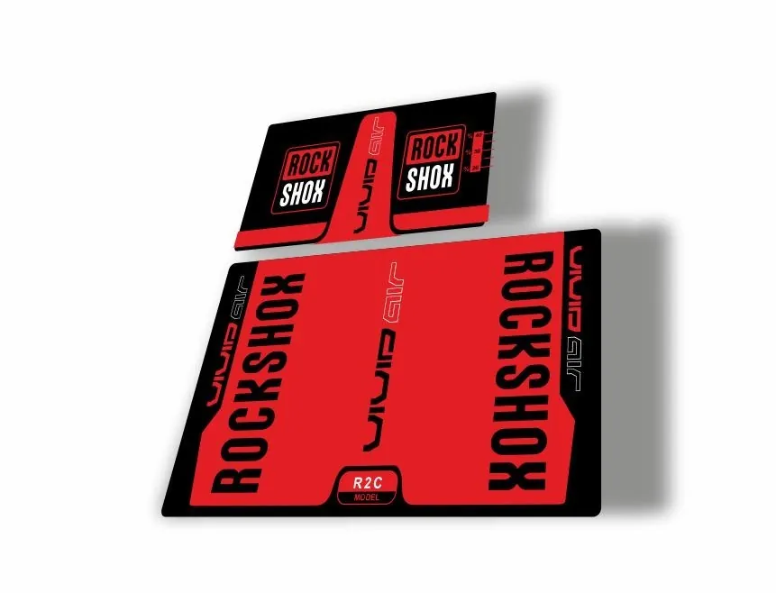 Rock Shox Vivid Air R2C 2016 Rear Shock MTB Decal Sticker Adhesive Red - 1