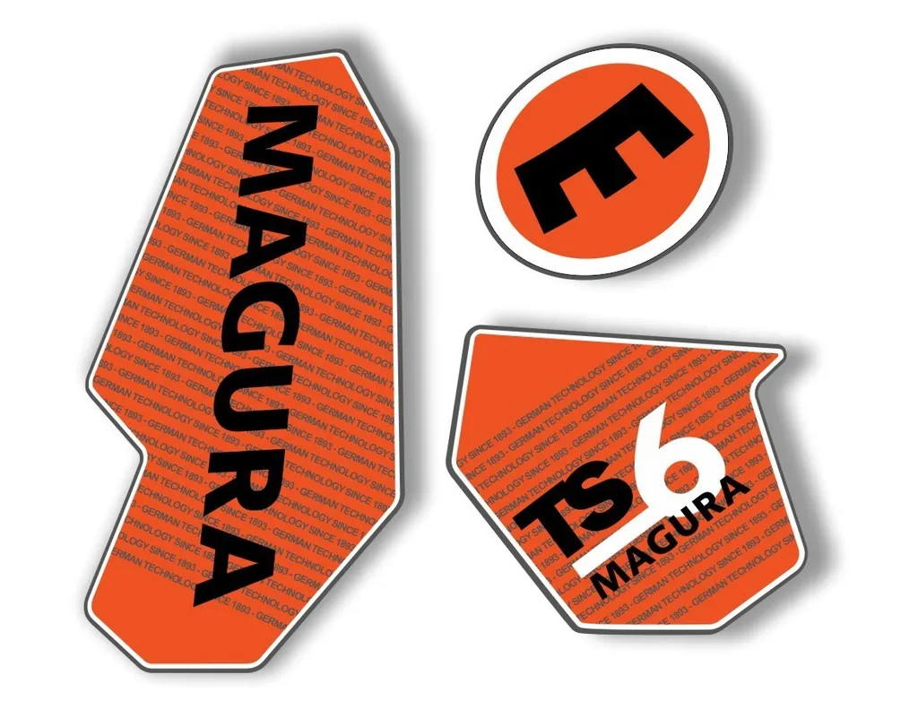 MAGURA TS6 Suspension Decal Kit Sticker Adhesive Aufkleber Orange - 1