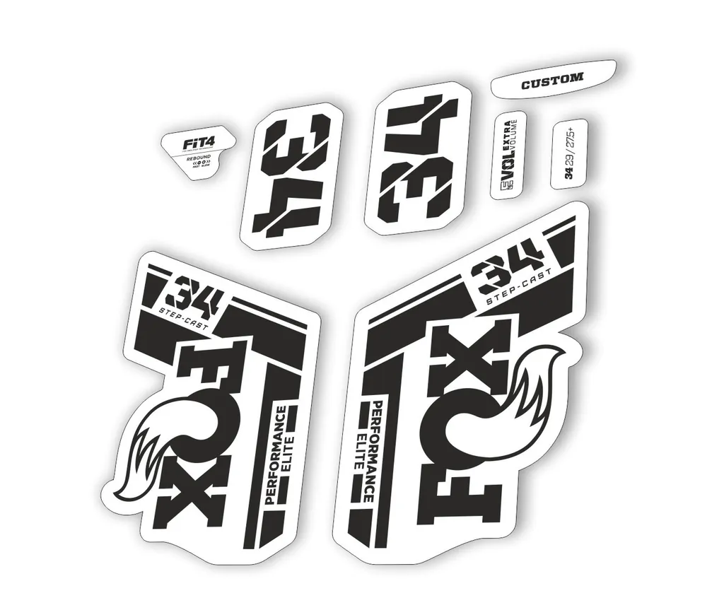 FOX 34 Step Cast Elite 2021 Factory Fork Decals Suspension Sticker Black - 1