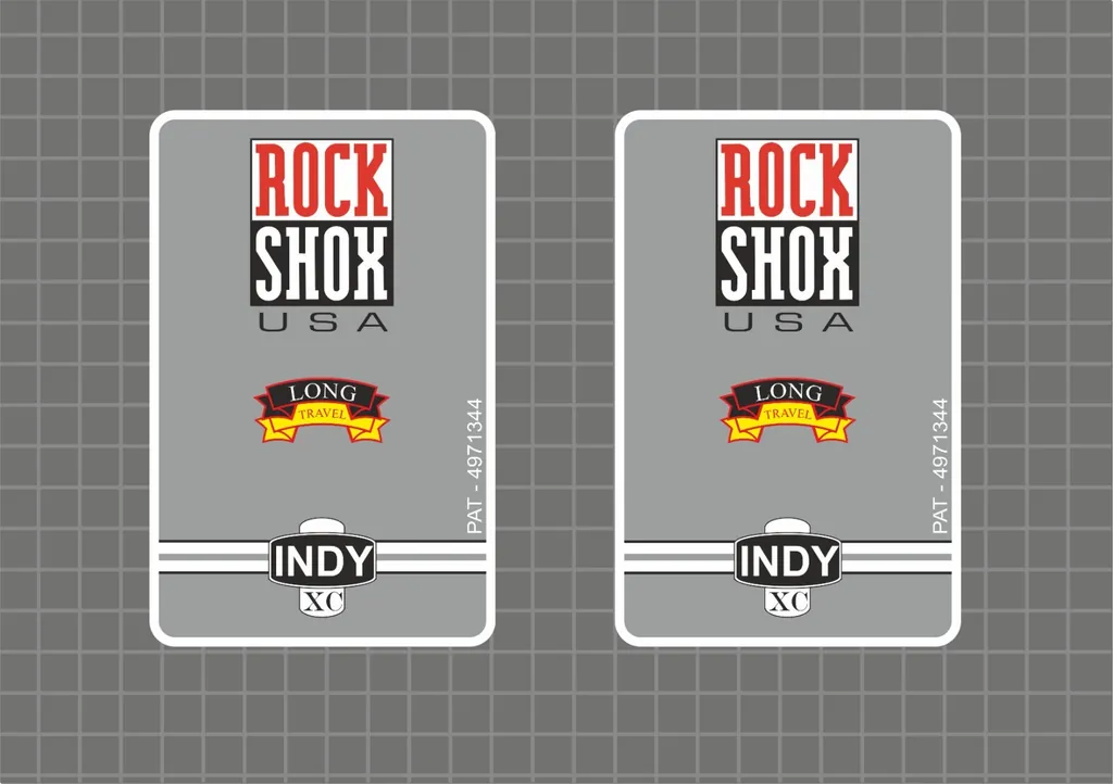 Rock Shox INDY XC 1997 Forks Decals Sticker Graphic Set Vinyl Logo Adhesive Gray - 1