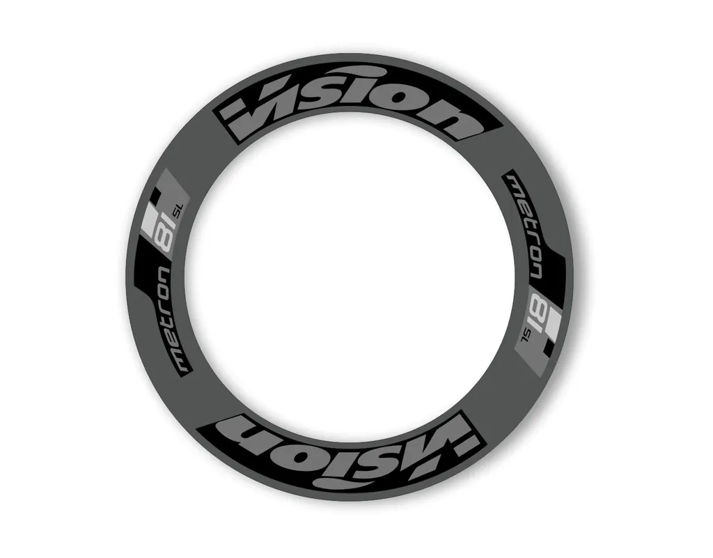 Vision Metron 2019 M81 81 88 Road Bike Wheel Decal Sticker Adhesive Set Gray - 1