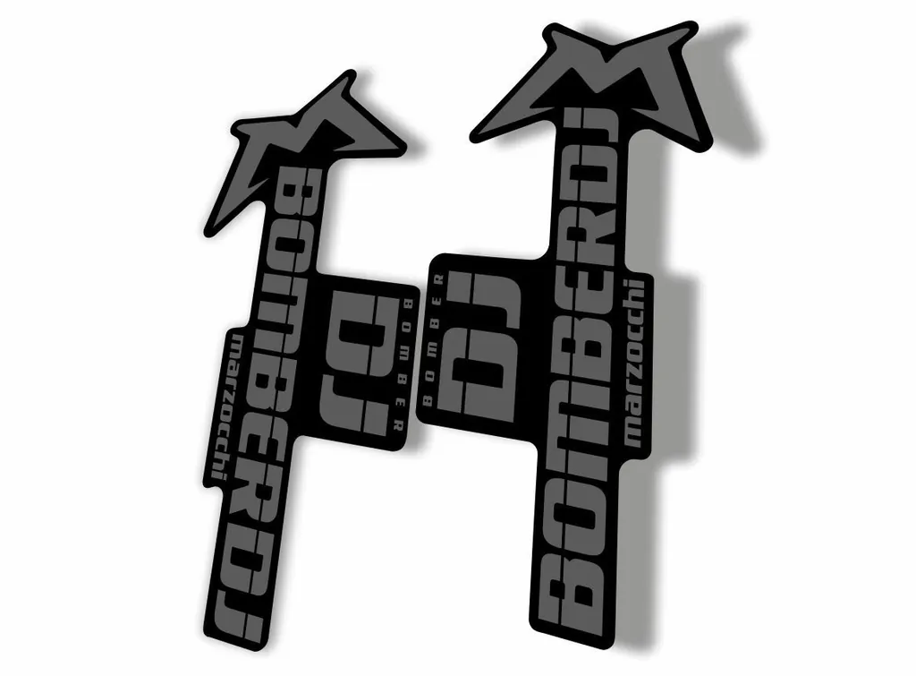Marzocchi Bomber DJ 2020 Fork Suspension Sticker Decal Kit Adhesive Gray - 1