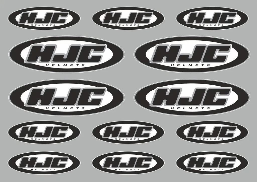 HJC Helmet Decal Set Sticker Vinyl Graphic Logo Adhesive Kit High Quality 13 Pcs - 1