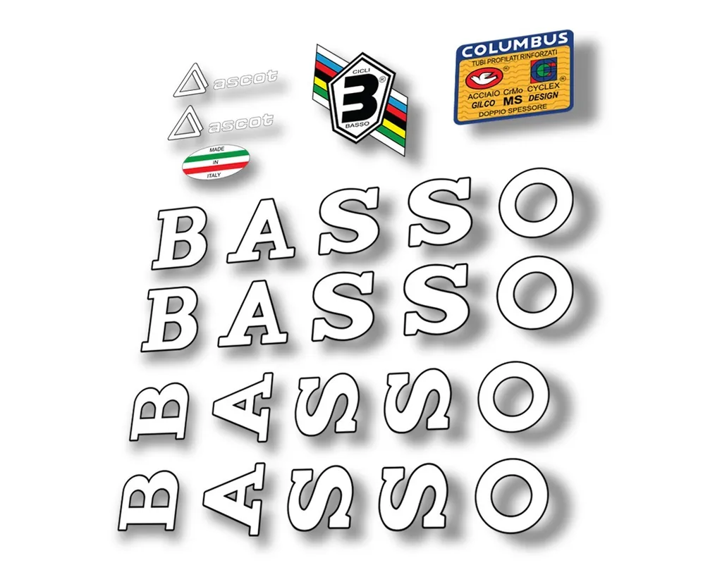 Basso Ascot 1990 Frame Sticker Factory Adhesive Aufkleber Decal White - 1
