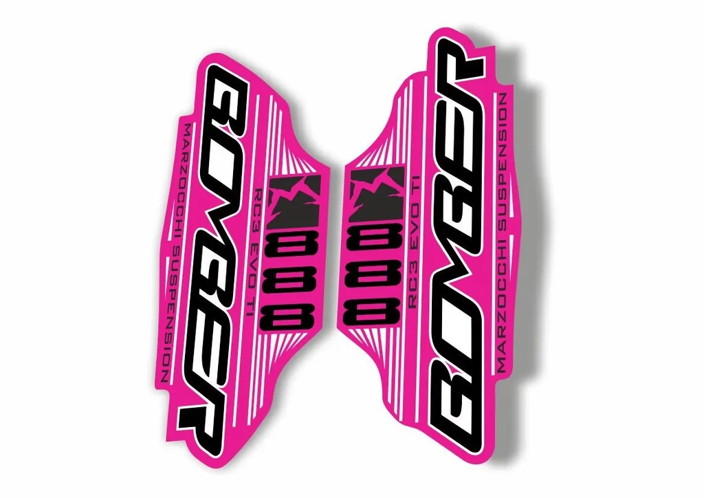 Marzocchi Bomber 888 RC3 EVO TI 2011 Fork Suspension Sticker Decal Kit Pink - 1