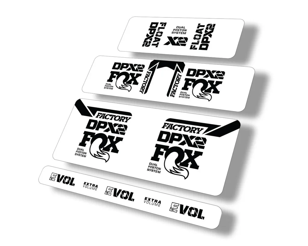 FOX Float DPX2 2021 Rear Shock Suspension Sticker Factory Decal Full Set Black - 1
