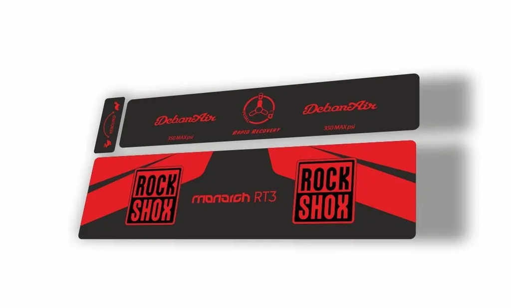 Rock Shox 2016 MONARCH RT3 Rear Shock MTB Decal Sticker Adhesive Red - 1