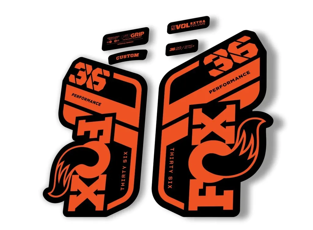 FOX 36 Performance 2021 Factory Fork Decals Suspension Sticker Orange - 1